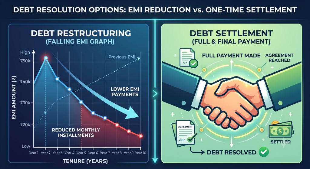 personal loan settlement vs emi restructuring comparison
