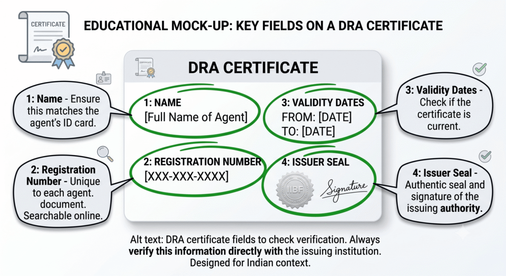 DRA certificate fields to check verification