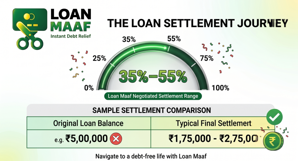 personal loan settlement percentage negotiation range India.